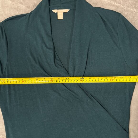 Banana Republic green wrap top, size PL - Picture 6 of 8